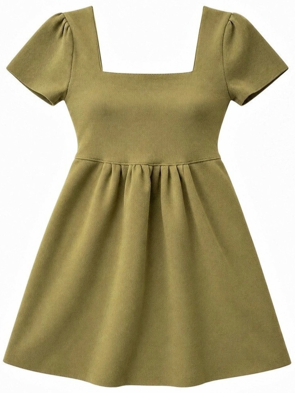 ZARA Olive Green Knit Mini Dress – Women's Medium